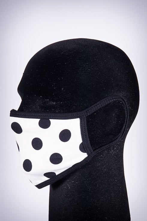 Covered! Polka mouth mask, white
