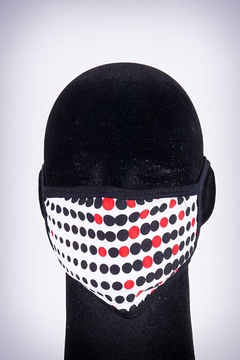 Covered! Dotted mouth mask, white