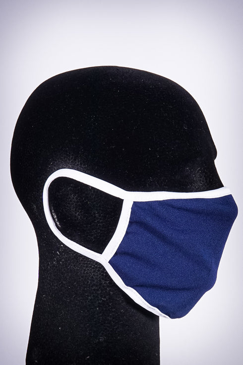Covered! Solid mouth mask, navy blue/white