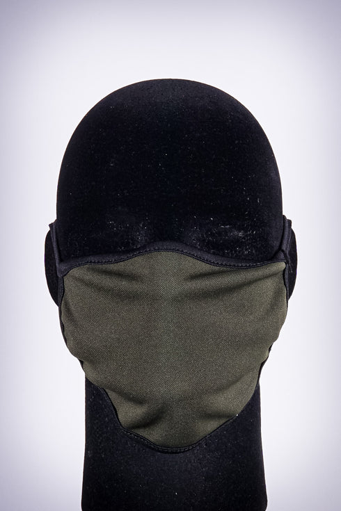 Covered! Solid mouth mask, military green/black