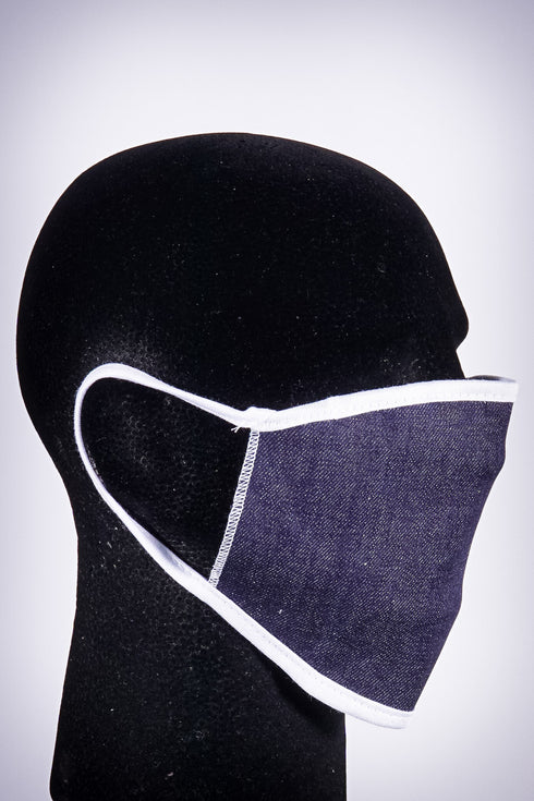 Covered! Solid mouth mask, dark denim blue/white