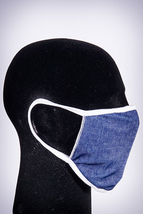 Covered! Solid mouth mask, denim blue/white