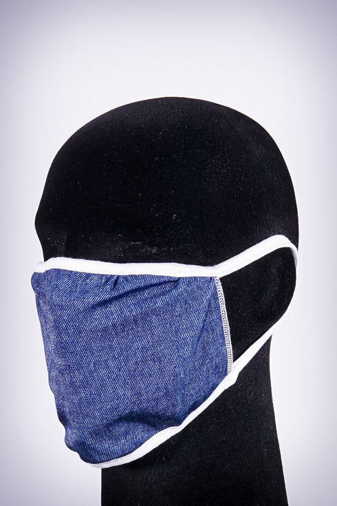 Covered! Solid mouth mask, denim blue/white