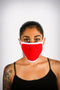 Covered! Solid mouth mask, red/white