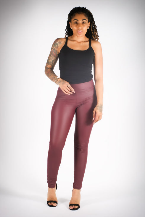 High Life fashion leggings, crimson