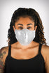 Covered! Sequin mouth mask, silver