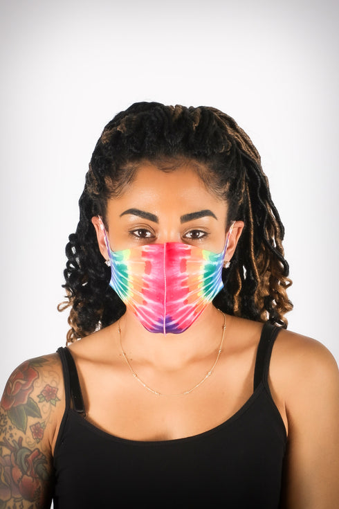 Covered! Tie-Dizzle mouth mask, blazed