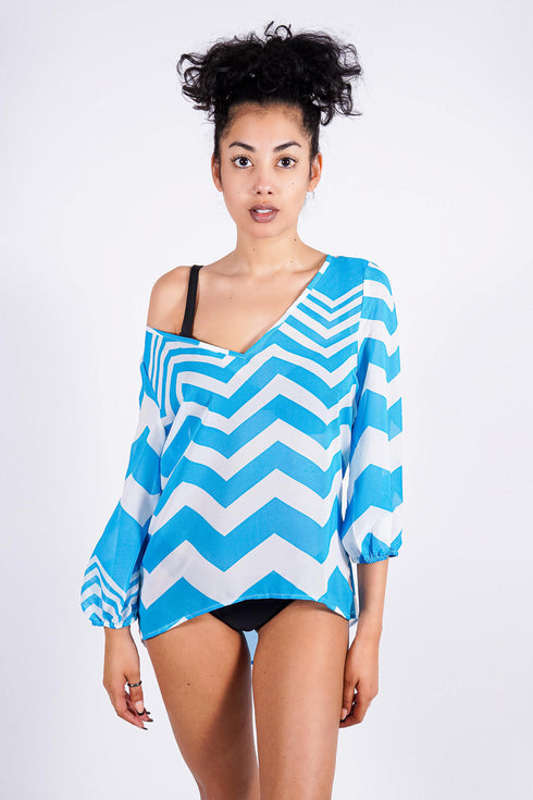Tammy's Tunic, Blue/White