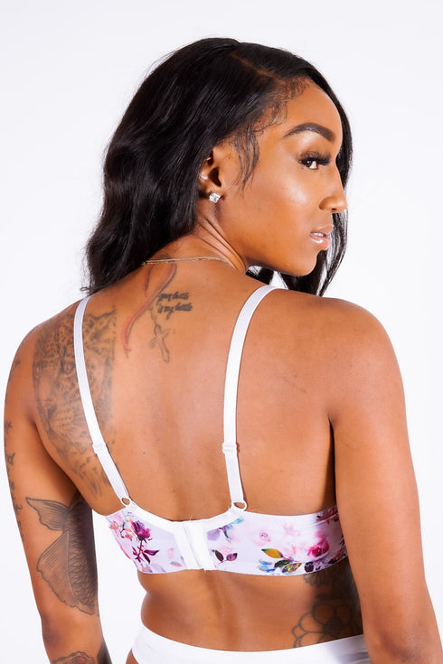 Trisha's Bra, White Floral