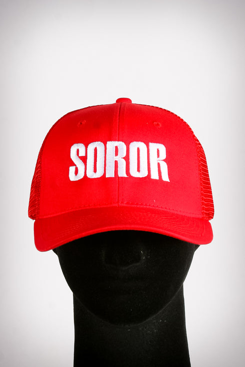 Soror sport trucker, red/white