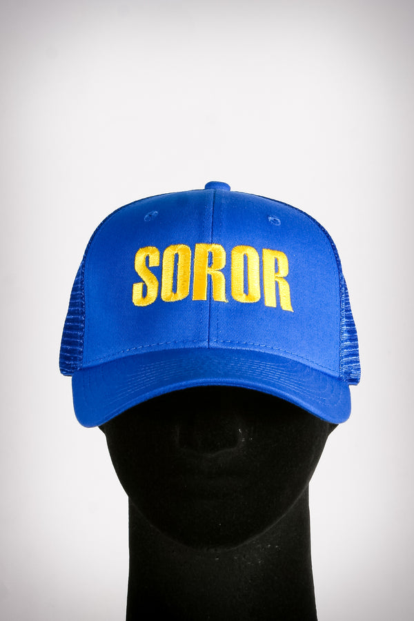 Soror sport trucker, blue/gold