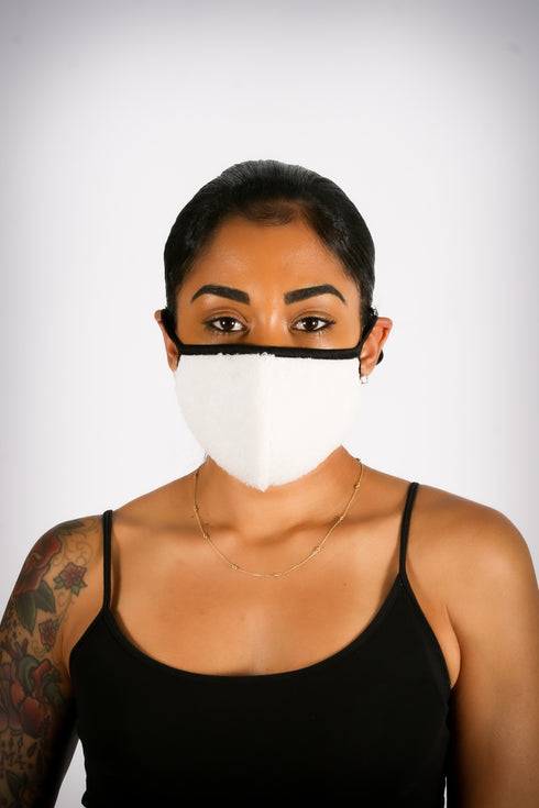 Covered! Cozy Sherpa mouth mask, white