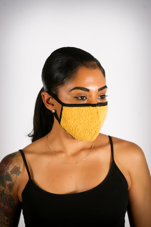 Covered! Cozy Sherpa mouth mask, gold