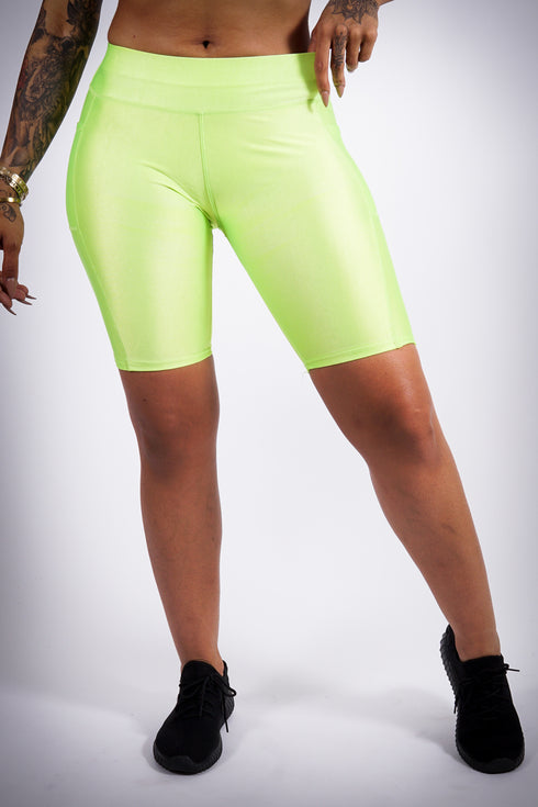 Show You Right shorts, lime