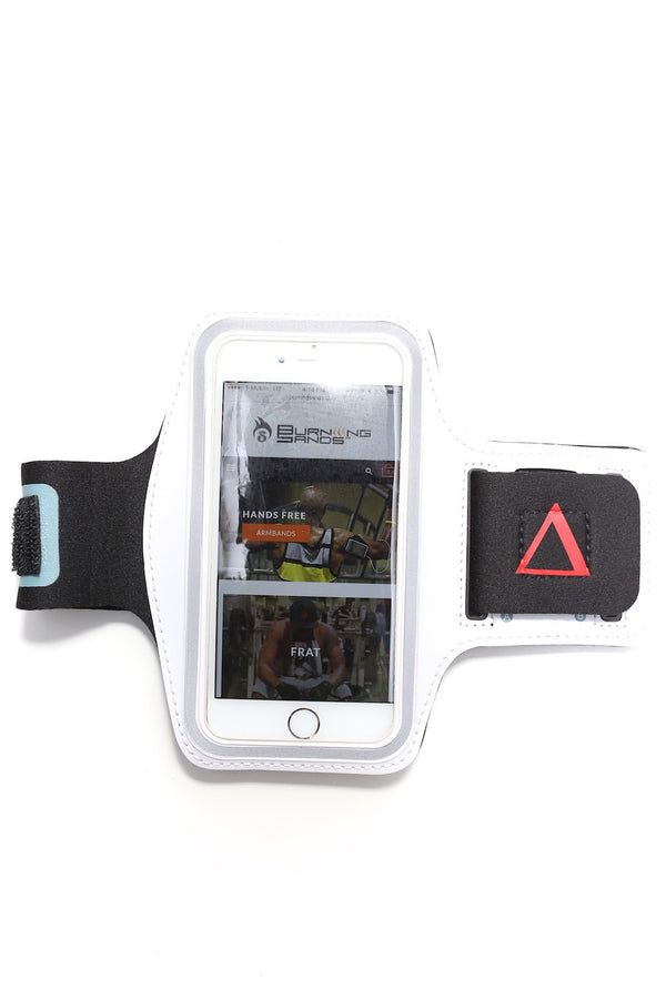 Road Tripper Δ smartphone armband case, white