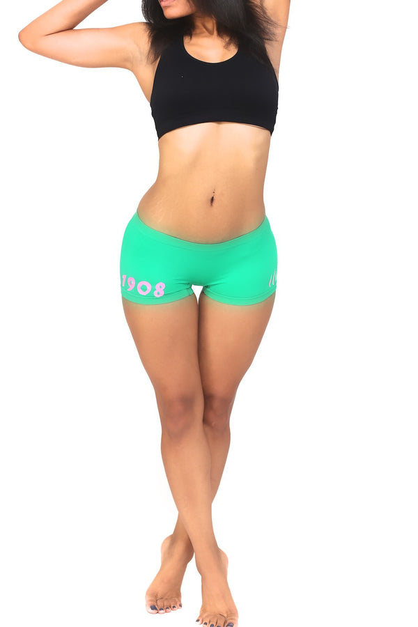 1908 FitTight™ mini shorts, green/pink