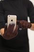 Digital Toasty Fingers gloves, unisex brown