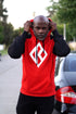 BOSS Nupe Diamond-K raglan hoodie, red/black