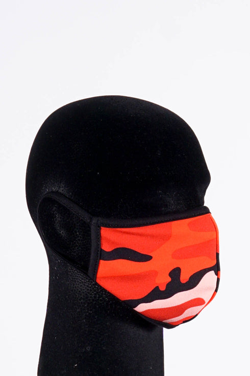 Covered! Camo Army mouth mask, red