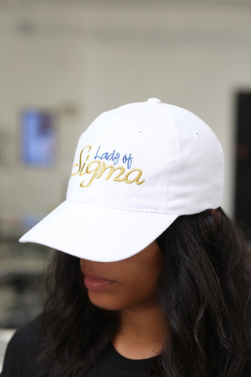 Lady Of Sigma polo dad cap, white