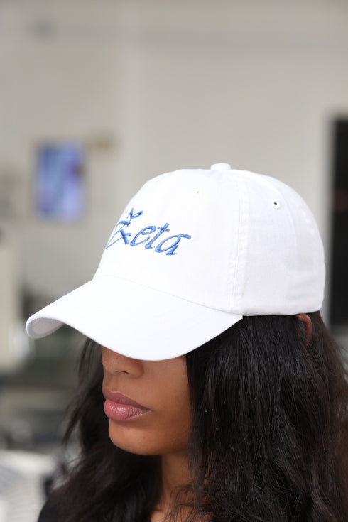 Soror Zeta polo dad cap, white