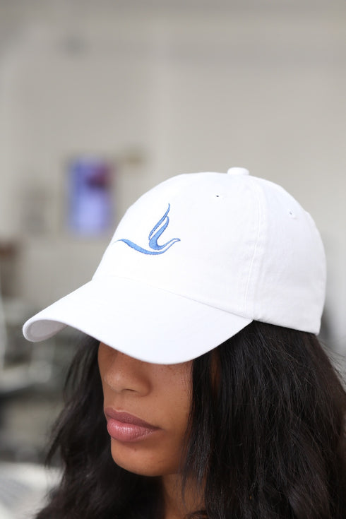 Peace Dove polo dad cap, white