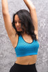 Connected sports bra, turquoise