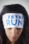 ZETAS RUN bondYband Headband extra-wide, white/blue