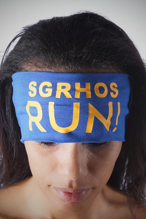 SGRHOs RUN bondYband Headband extra-wide, blue/gold
