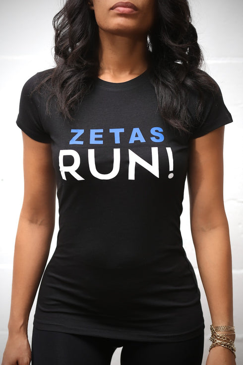 Zetas RUN workout tee, black