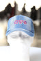 My ΩΨΦ Jeans polo dad cap, light denim