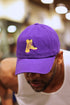 Gold Combats Only polo dad cap, purple