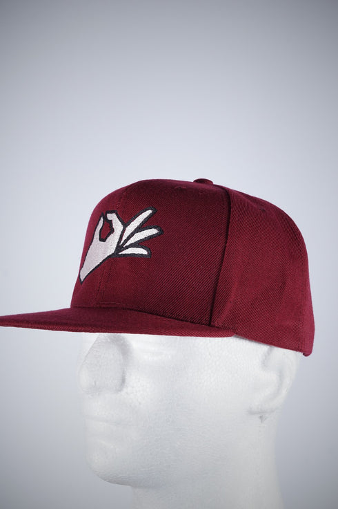 The Yo! snapback cap, krimson