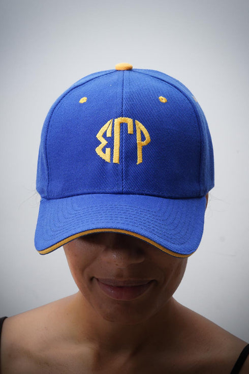 Monogrammed Sport ΣΓΡ cap, blue/gold