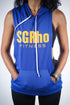 Excuse My Back SGRho stringer tank hoodie, blue