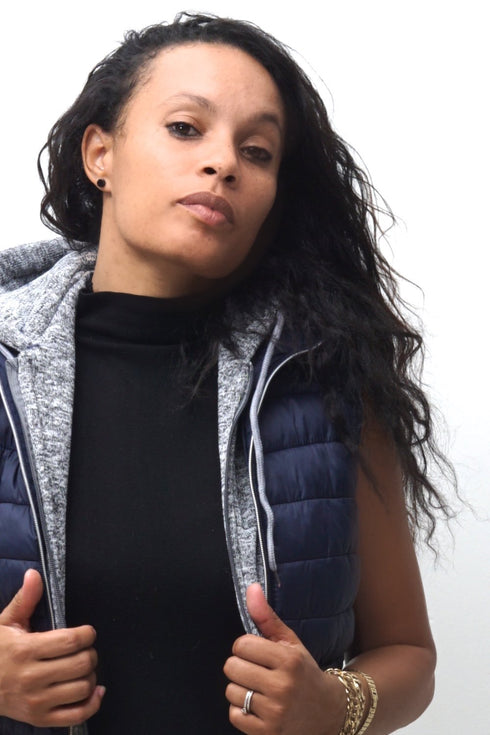 Free & Clear bomber vest, navy