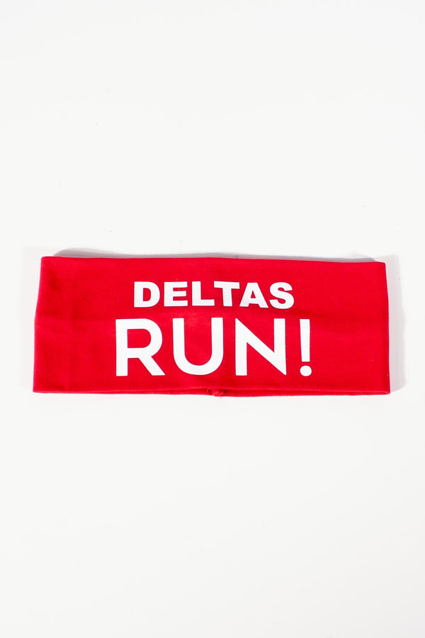DELTAS RUN bondYband Headband extra-wide, red/white