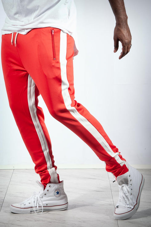 Run The Yard track pants, red/white