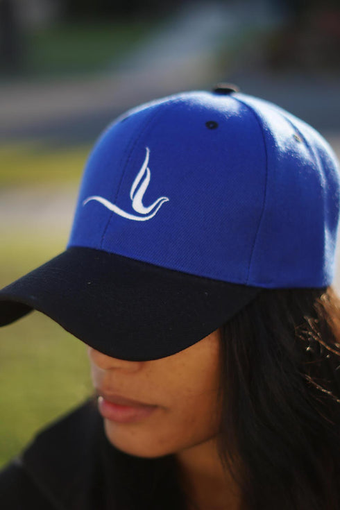 Peace Dove cap, blue/black