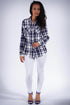 Down South flannel shirt, blue/white