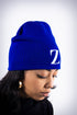 Z for Zeta skullie beanie, blue