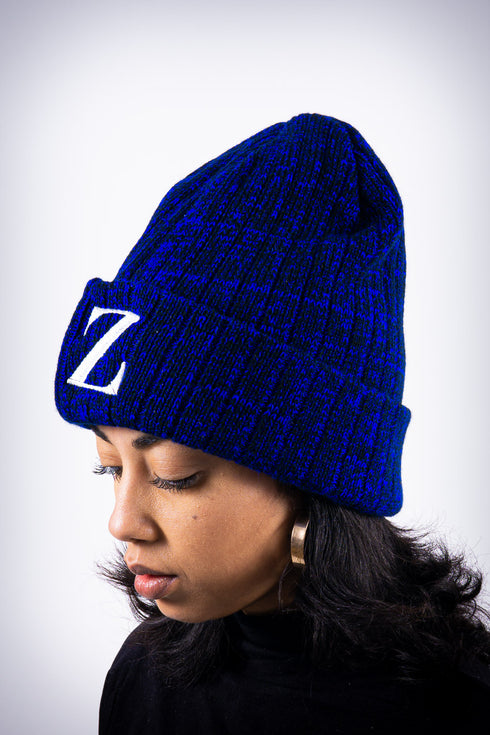 Z for Zeta beanie, blue rock