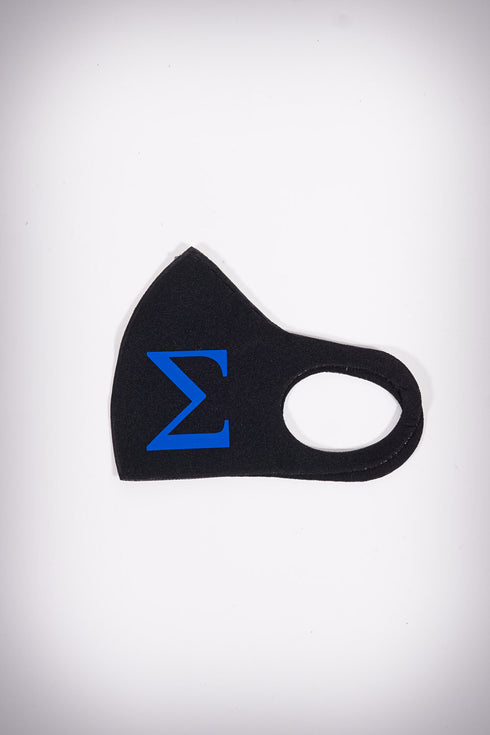 Protected! Σ (blue) mouth mask, black