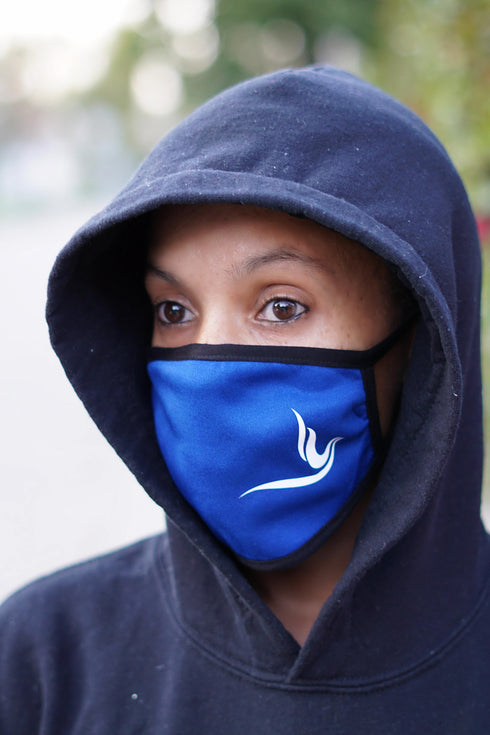 Protected! Peace Dove mouth mask, blue
