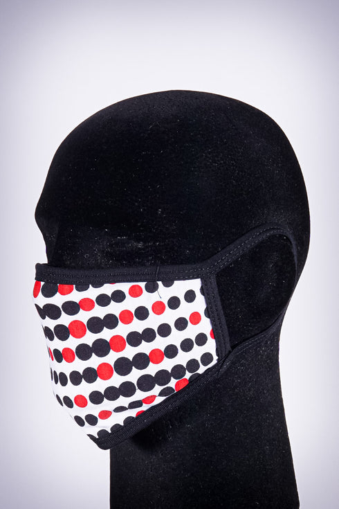 Covered! Dotted mouth mask, white