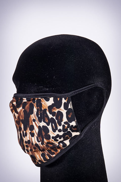 Covered! Leopard mouth mask, brown