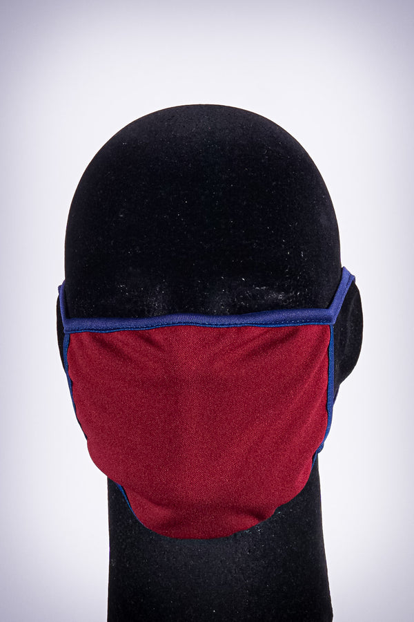 Covered! Solid mouth mask, maroon/navy blue