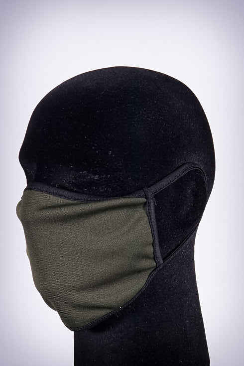 Covered! Solid mouth mask, military green/black