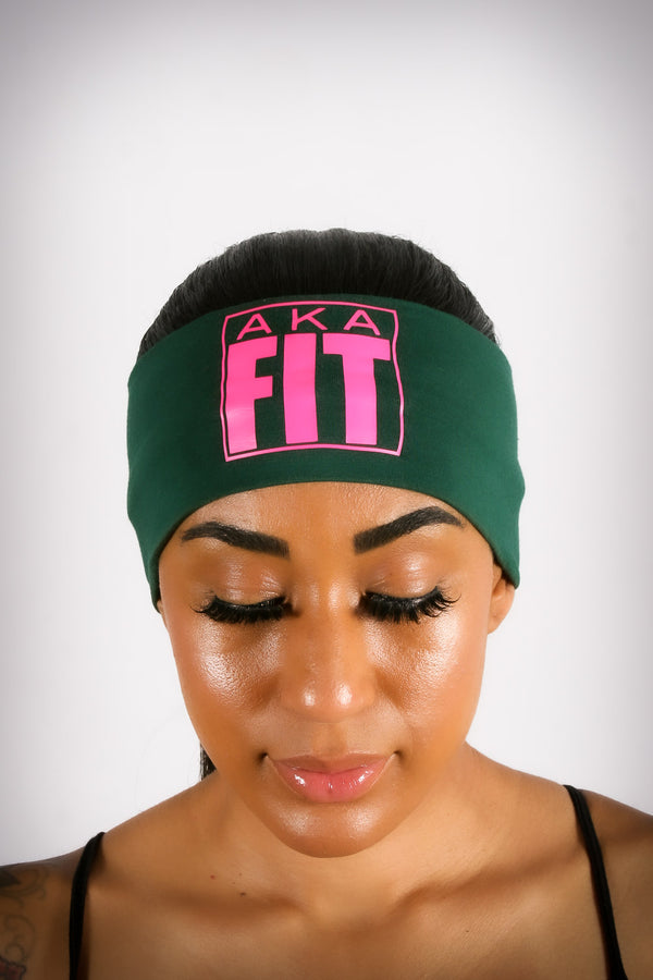 FIT AKA bondYband Headband extra-wide, green/pink