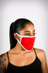 Covered! Solid mouth mask, red/white